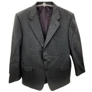 Barneys New York Gray Pin Stripe Two Button Single Breasted Men's Suit Jacket